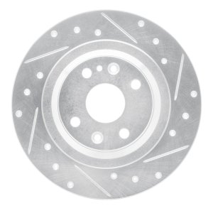 Mazda Miata Brake Rotor (1) - Rear Right - R1 Concepts - Drilled & Slotted - Silver - `01-`05 Mazda Miata Brake Rotor (1) - Rear Right - R1 Concepts - Drilled & Slotted - Silver - `01-`05